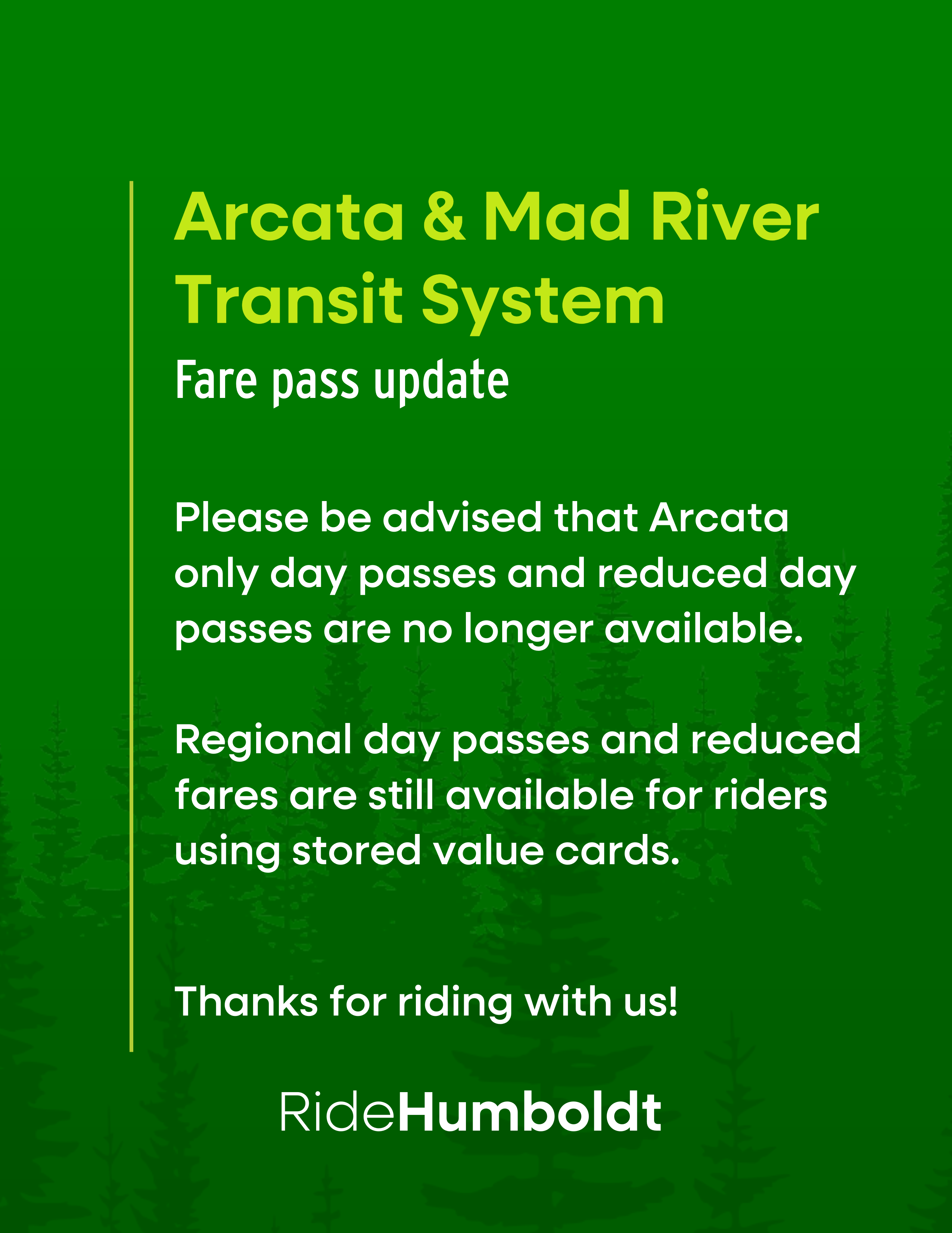 AMRTS fare update flyer